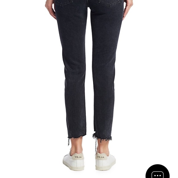 AGOLDE Toni Mid-Rise Distressed-Hem Stretch Slim-Fit Ankle Jeans - Picture 5 of 7